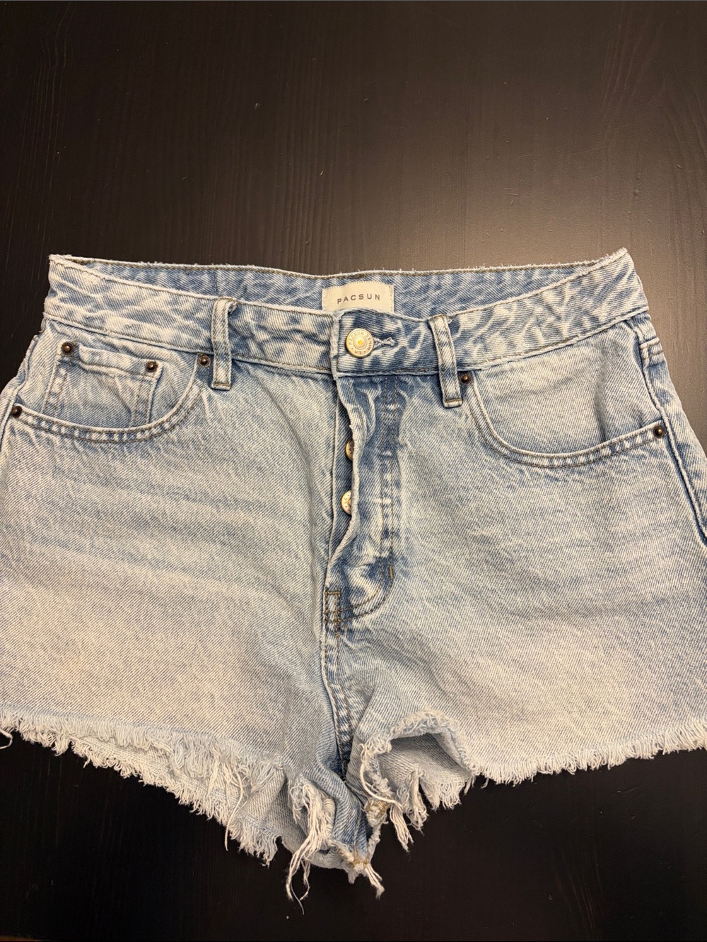 PacSun Faded Light Blue High-Rise Denim Cutoff Shorts